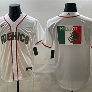 Mexico Team Big Logo White 2026 World Classic Home Stadium Stitched Jersey