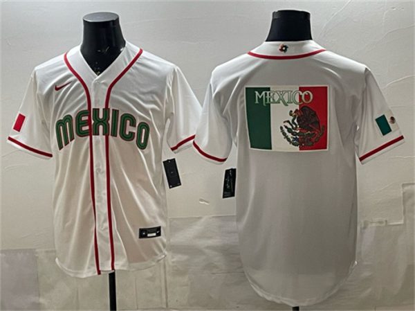 Mexico Team Big Logo White 2026 World Classic Home Stadium Stitched Jersey