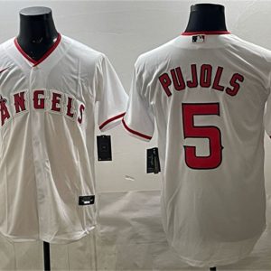 Los Angeles Angels #5 Albert Pujols White Stitched Jersey