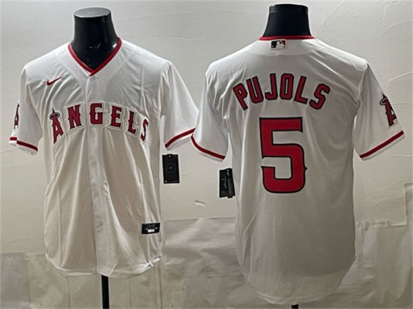 Los Angeles Angels #5 Albert Pujols White Stitched Jersey