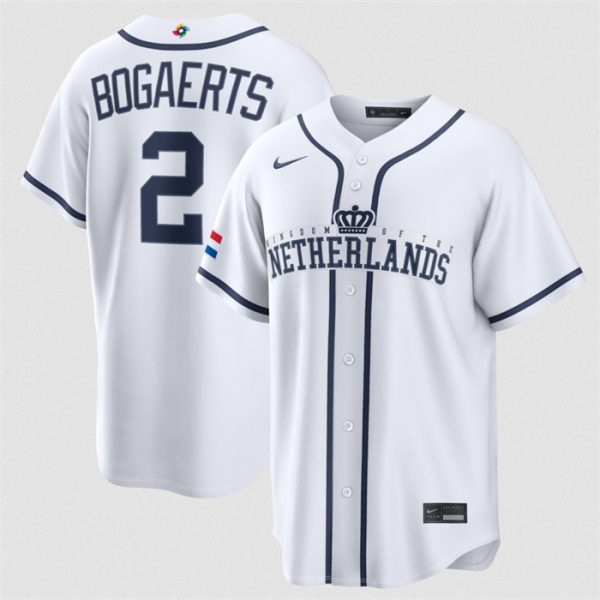 Netherlands #2 Xander Bogaerts White 2026 World Classic Home Stadium Stitched Jersey