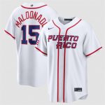 Puerto Rico #15 Mart¨ªn Maldonado White 2026 World Classic Home Stadium Stitched Jersey