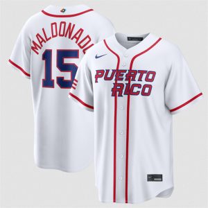 Puerto Rico #15 Mart¨ªn Maldonado White 2026 World Classic Home Stadium Stitched Jersey