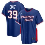Puerto Rico #39 Edwin D¨ªaz Blue 2026 World Classic Road Stadium Stitched Jersey