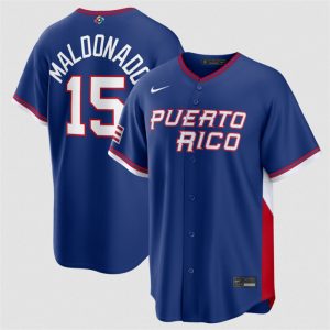 Puerto Rico #15 Mart¨ªn Maldonado Blue 2026 World Classic Road Stadium Stitched Jersey