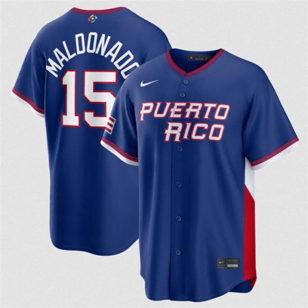 Puerto Rico #15 Mart¨ªn Maldonado Blue 2026 World Classic Road Stadium Stitched Jersey