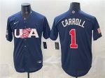 USA #1 Corbin Carroll Navy World Classic Stitched Jersey