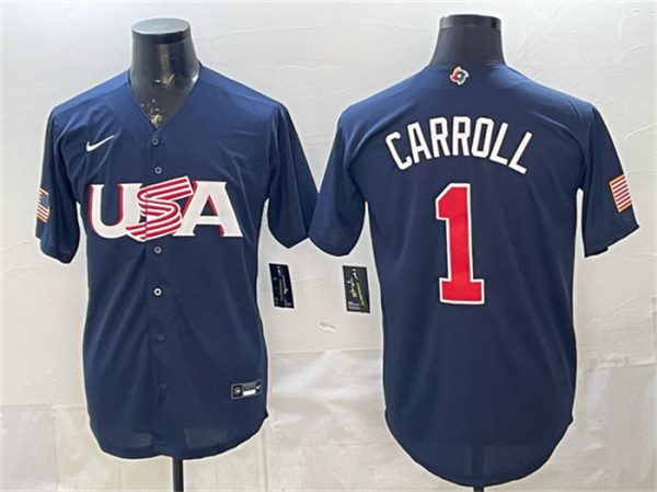 USA #1 Corbin Carroll Navy World Classic Stitched Jersey