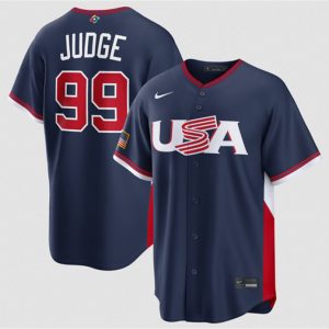 USA #99 Aaron Judge Navy 2026 World Classic Road Stadium Stitched Jersey