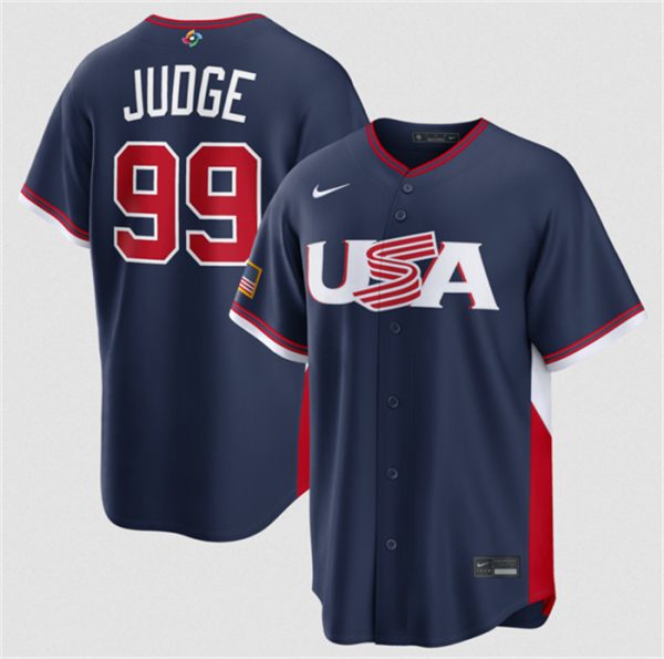 USA #99 Aaron Judge Navy 2026 World Classic Road Stadium Stitched Jersey