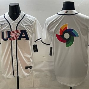 USA Team Big Logo White 2026 World Classic Home Stadium Stitched Jersey