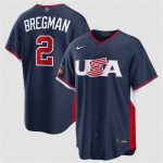 USA #2 Alex Bregman Navy 2026 World Classic Road Stadium Stitched Jersey