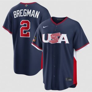 USA #2 Alex Bregman Navy 2026 World Classic Road Stadium Stitched Jersey