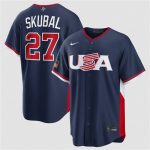 USA #27 Tarik Skubal Navy 2026 World Classic Road Stadium Stitched Jersey