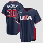 USA #30 Paul Skenes Navy 2026 World Classic Road Stadium Stitched Jersey