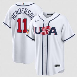 USA #11 Gunnar Henderson White 2026 World Classic Home Stadium Stitched Jersey