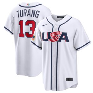 USA #13 Brice Turang White 2026 World Classic Home Stadium Stitched Jersey