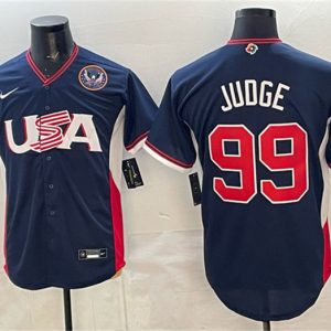 USA #99 Aaron Judge Navy 2026 World Classic United States 250th Anniversary Patch Road Stadium Stitched Jersey