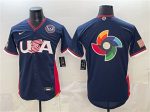 USA Team Big Logo Navy 2026 World Classic United States 250th Anniversary Patch Road Stadium Stitched Jersey