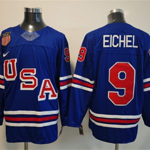 USA #9 Jack Eichel Royal 2025-2026 Stitched Jersey