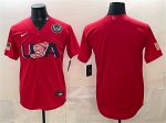 USA Blank Red 2026 World Classic United States 250th Anniversary Patch Stadium Stitched Jersey