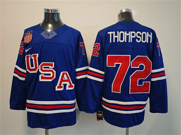USA #72 Tage Thompson Royal 2025-2026 Stitched Jersey