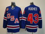 USA #43 Quinn Hughes Royal 2025-2026 Stitched Jersey