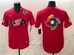 USA Team Big Logo Red 2026 World Classic United States 250th Anniversary Patch Stadium Stitched Jersey