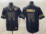 Seattle Seahawks #14 Sam Darnold Black Gold 2025 F.U.S.E. 50th Season Patch Vapor Limited Stitched Jersey