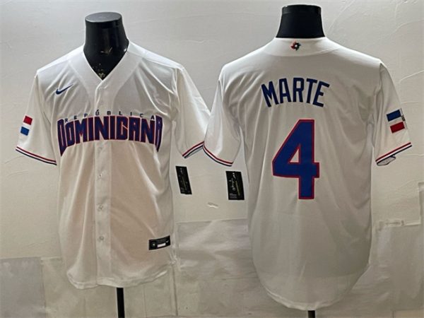 Dominican Republic #4 Ketel Marte White 2026 World Classic Home Stadium Stitched Jersey