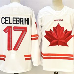 Canada #17 Macklin Celebrini White Stitched Jersey