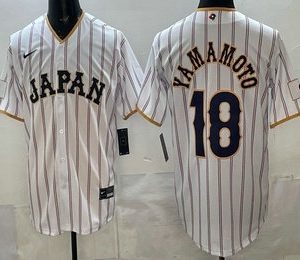 Japan #18 Yoshinobu Yamamoto White 2026 World Classic Cool Base Jersey