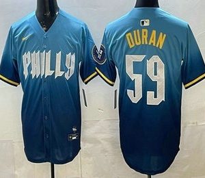 Philadelphia Phillies #59 Jhoan Duran Blue 2024 City Cool Base Jersey
