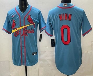 St Louis Cardinals #0 Masyn Winn Blue Cool Base Jersey