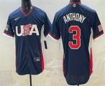 USA #3 Roman Anthony Navy 2026 World Classic Cool Base Jersey