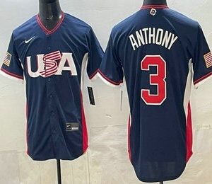 USA #3 Roman Anthony Navy 2026 World Classic Cool Base Jersey