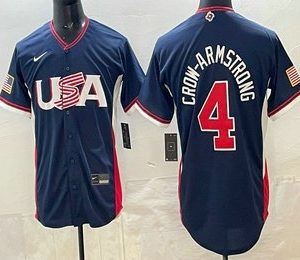 USA #4 Pete Crow-Armstrong Navy 2026 World Classic Cool Base Jersey