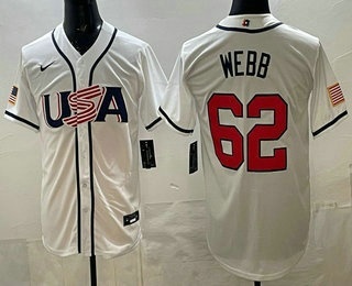 USA #62 Logan Webb White 2026 World Classic Cool Base Jersey