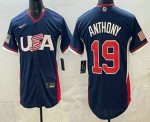 USA #19 Roman Anthony Navy 2026 World Classic Cool Base Jersey