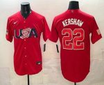 USA #22 Clayton Kershaw Red 2026 World Classic Cool Base Jersey