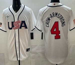 USA #4 Pete Crow-Armstrong White 2026 World Classic Cool Base Jersey