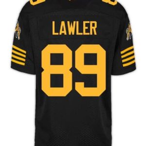 CFL Hamilton tiger cats #89 LAWLER Black Crested Home Replica Jersey