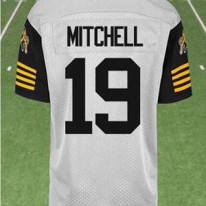 CFL Hamilton tiger cats #19 MITCHELL Crested Away White Jersey