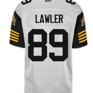 CFL Hamilton tiger cats #89 LAWLER Crested Away White Jersey