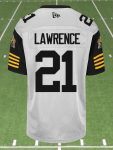 CFL Hamilton tiger cats #21 LAWRENCE Crested Away White Jersey