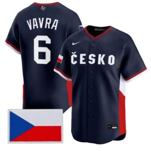 Czech Republic #6 Terrin Vavra Nike Navy 2026 World Classic Jersey