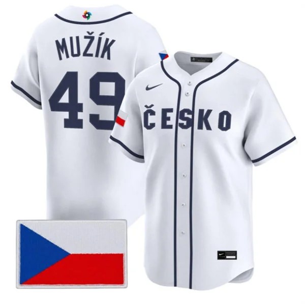 Czech Republic #49 Martin Muk Nike White 2026 World Classic Jersey