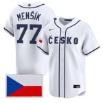 Czech Republic #77 Vojtch Menk Nike White 2026 World Classic Jersey