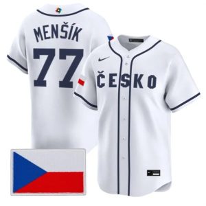 Czech Republic #77 Vojtch Menk Nike White 2026 World Classic Jersey