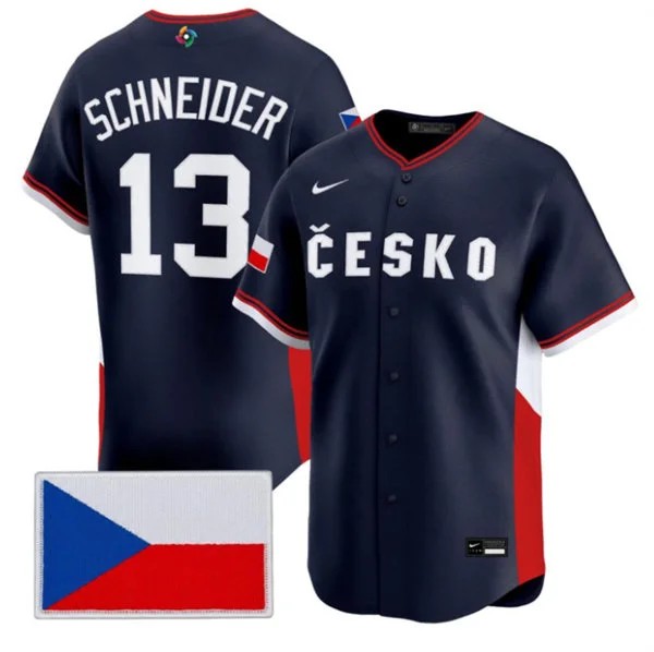 Czech Republic #13 Martin Schneider Nike Navy 2026 World Classic Jersey
